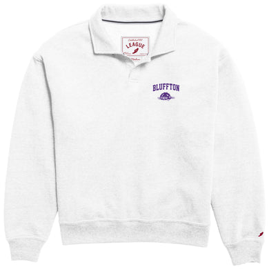 Victory Springs Ladies Collar Pullover | Heather Varsity White