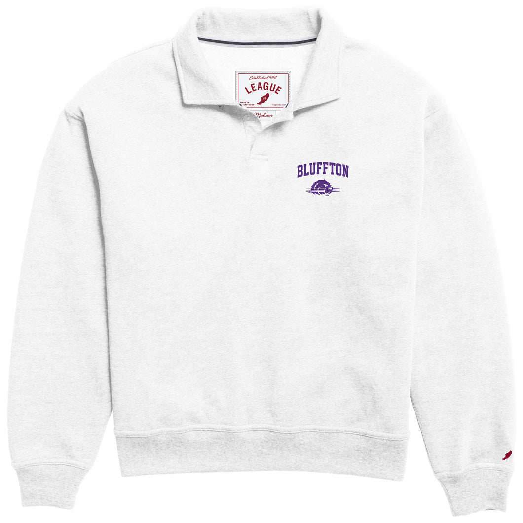 Victory Springs Ladies Collar Pullover | Heather Varsity White