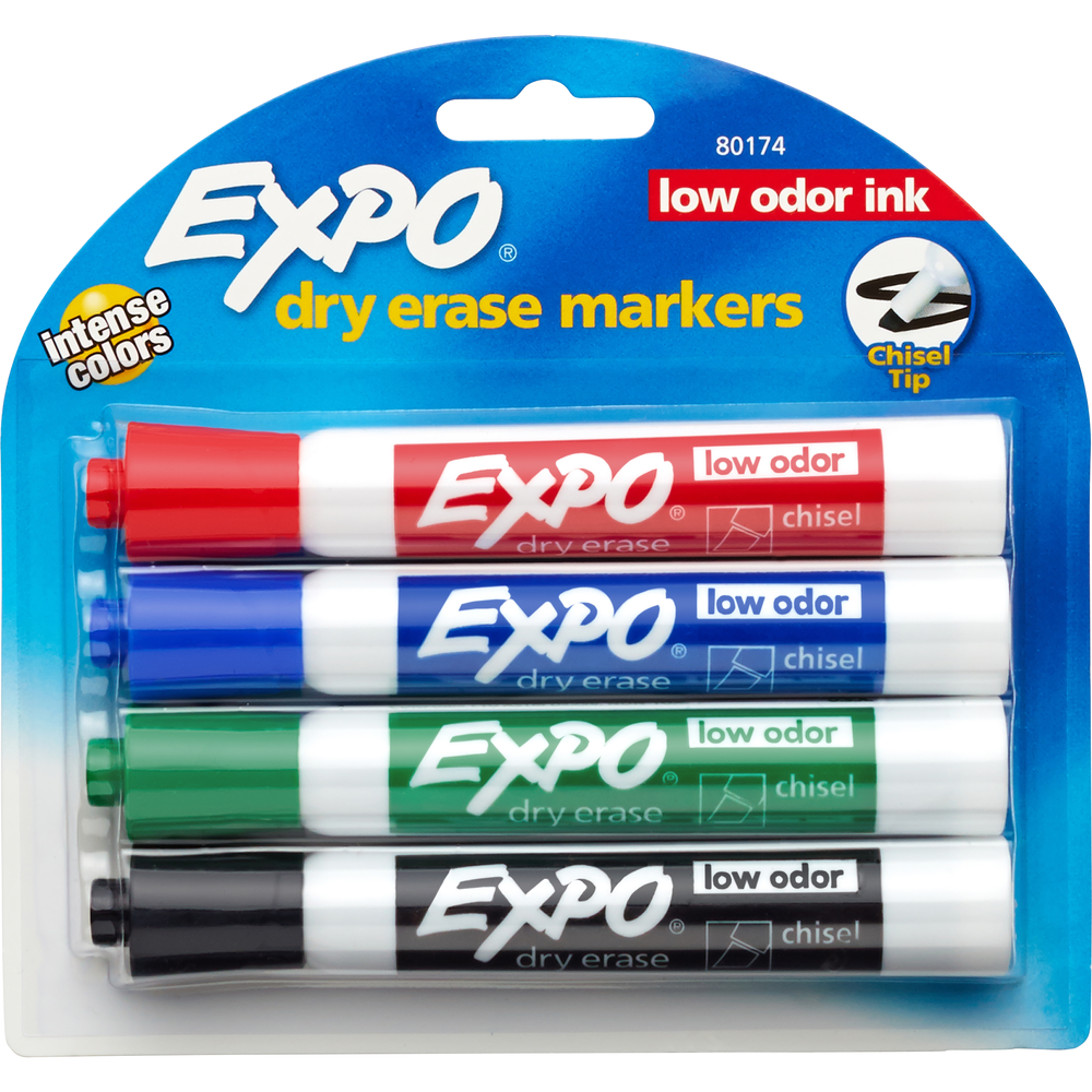 Expo Low Odor Dry Erase Markers | 4Pk