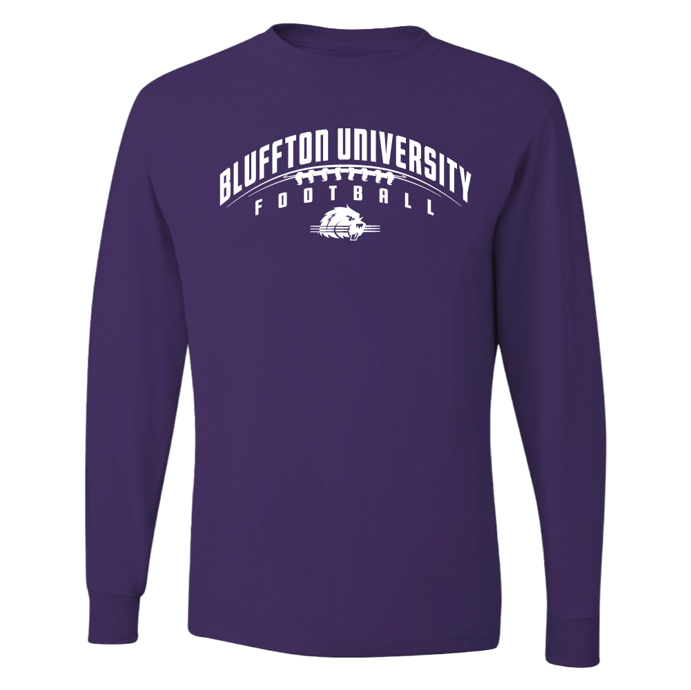 Long Sleeve Football Tee, Purple (F24)