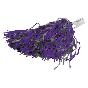 Spirit Poms on Stick, Purple/Grey