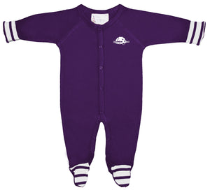 College Footed Romper, Purple