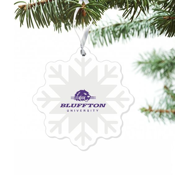 BU Snowflake Ornament, White