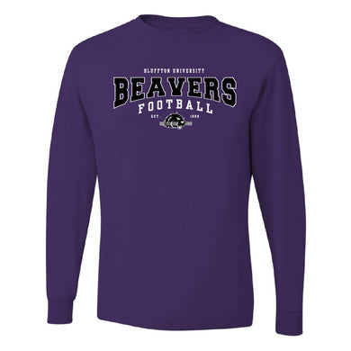 Bar Stripes Football Long Sleeve Tee, Purple (FB22)