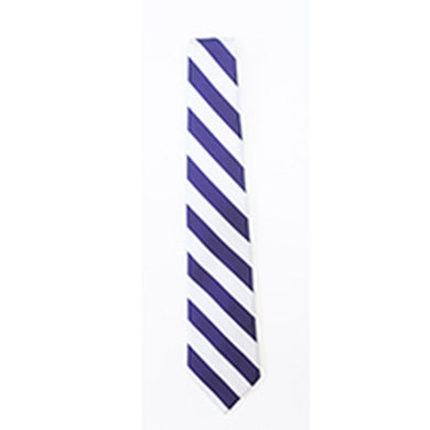 Striped Tie - Purple/White